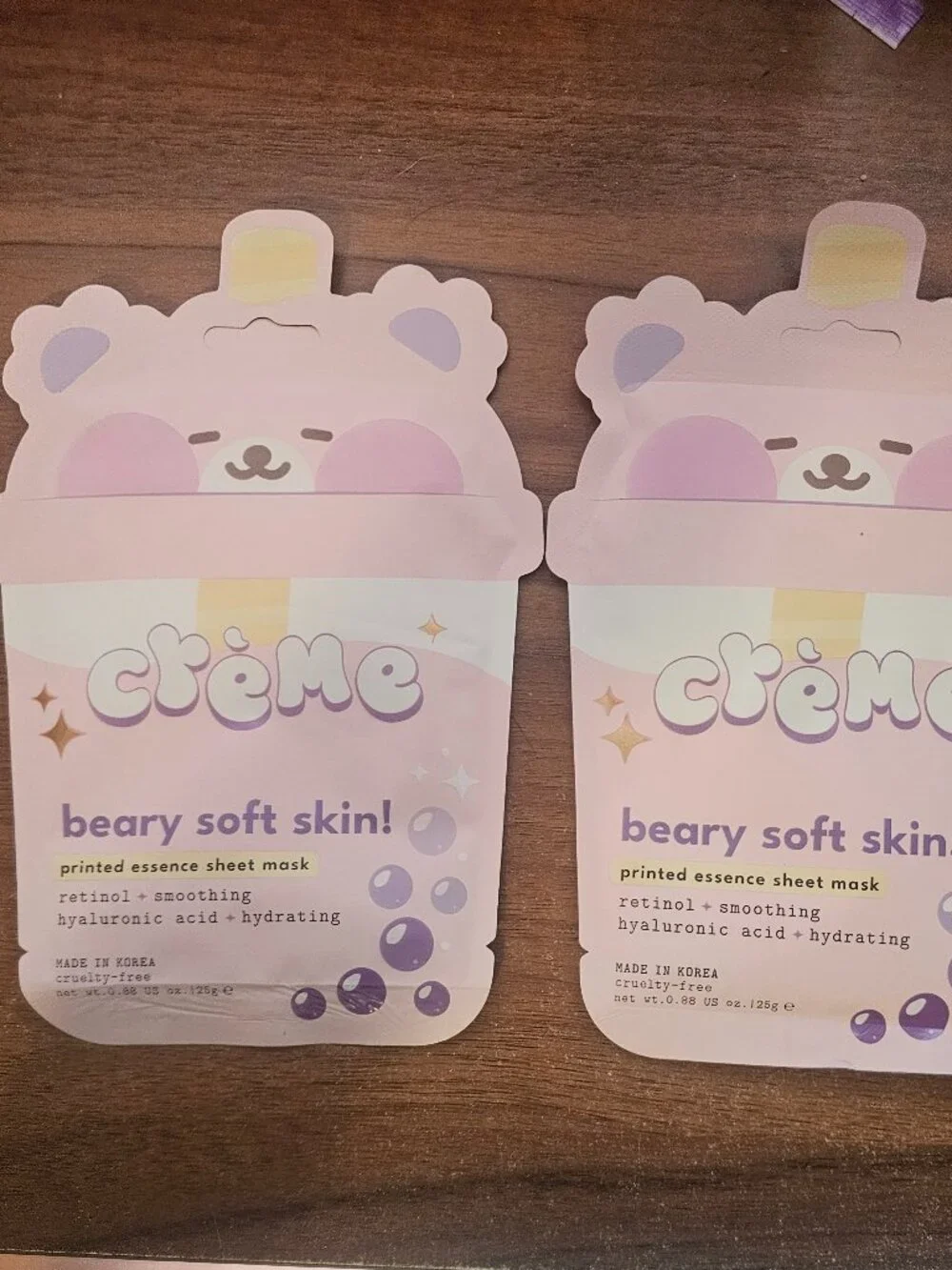 Creme Shop Soothing Beary Soft Skin! Printed Essence Sheet Mask 2 pk